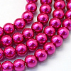 Baking Painted Pearlized Glass Pearl Round Bead Strands X-HY-Q003-4mm-17-1