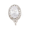 Brass Micro Pave Clear Cubic Zirconia Enhancer Shortener Pendant Bails KK-Z151-06P-1