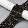 Natural Golden Sheen Obsidian Beads Strands G-G139-B24-01-1