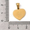 Hand Polished 304 Stainless Steel Charms STAS-B094-15G-3