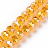 Electroplate Transparent Glass Beads Strands EGLA-H101-03C-1