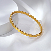 Honeycomb Hexagon 304 Stainless Steel Open Hinged Cuff Bangles for Women TF6134-2