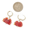 Crab Handmade Lampwork Hoop Earrings EJEW-JE06918-4