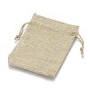 Polyester Imitation Burlap Packing Pouches Drawstring Bags X-ABAG-R005-17x23-01-2