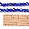 Round Handmade Evil Eye Lampwork Beads Strands LAMP-R114-8mm-02-5