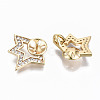 Brass Micro Pave Clear Cubic Zirconia Peg Bails Pendants KK-S356-121G-NF-2