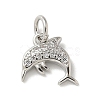 Brass Micro Pave Clear Cubic Zirconia Pendants KK-U046-02P-05-1
