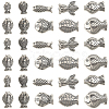 100Pcs 10 Styles Tibetan Style Alloy Beads TIBEB-SC0001-55-1