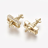 Brass Cubic Zirconia Links ZIRC-E162-04G-1