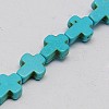 1 Strand Synthetic Turquoise Cross Beads Strands X-TURQ-G112-8x10mm-01-1