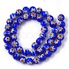 Handmade Millefiori Lampwork Beads Strands X-LAMP-R143-01B-2