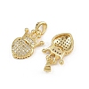 Brass Micro Pave Clear Cubic Zirconia Pendants ZIRC-I367-13G-02-2