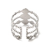 Tarnish Resistant 304 Stainless Steel Open Cuff Ring Findings STAS-E180-08P-3
