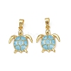 Brass Micro Pave Cubic Zirconia Pendants KK-C093-09G-02-1