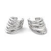 Brass Micro Pave Cubic Zirconia Cuff Earrings EJEW-D088-10P-1