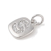 Rack Plating Brass Micro Pave CLear Cubic Zirconia Charms KK-E110-14P-S-2