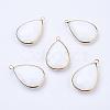 Golden Tone Brass Glass Teardrop Pendants GLAA-M006-A-22G-1