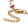 Enamel Rhombus with Evil Eye Link Chains Bracelet BJEW-P271-03G-01-3
