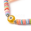 Handmade Polymer Clay Heishi Beads Stretch Bracelet BJEW-JB07372-02-4