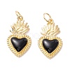 Golden Tone Brass Enamel Pendants KK-K750-01G-F-1