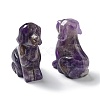 Natural Amethyst Carved Healing Dog Figurines DJEW-F025-01D-1