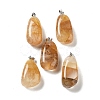 Natural Yellow Hematoid Quartz Pendants G-P525-01P-04-1