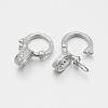 Rhodium Plated 925 Sterling Silver Micro Pave Cubic Zirconia Twister Clasps STER-M082-01B-2