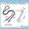 1Pc Black PU Leather Alloy Purse Chains FIND-HS0001-91P-2