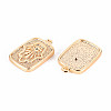 Brass Micro Pave Clear Cubic Zirconia Pendants KK-T062-136G-NF-2