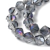 Electroplate Transparent Glass Beads Strands EGLA-I019-HR02-4