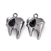 Rack Plating Alloy Glass Pendants FIND-I037-08B-02-2