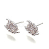 Brass Cubic Zirconia Stud Earrings Finding X-ZIRC-O028-01P-1