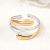 304 Stainless Steel Cuff Open Rings SA-CBAB767-23GP-2