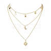 Brass 3 Layer Necklaces for Women NJEW-JN04734-02-1