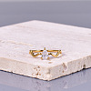 Teardrop 304 Stainless Steel with Clear Cubic Zirconia Finger Rings for Women FS-WG6614B-01-1