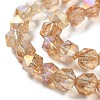 Transparent Electroplate Glass Beads Strands EGLA-F160-01D-3