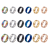 Unicraftale 18Pcs 18 Styles 201 Stainless Steel Grooved Finger Ring Settings STAS-UN0042-78-1