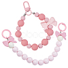 2Pcs 2 Styles Bowknot Acrylic Beaded Decorations HJEW-BBC0001-22-7