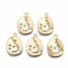 Brass Micro Pave Clear Cubic Zirconia Pendants KK-T063-73G-NF-1