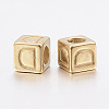 304 Stainless Steel Large Hole Letter European Beads STAS-H428-01G-D-2
