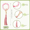 Silicone Beaded Wristlet Keychain HJEW-TAC0136-3