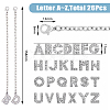 Letter A~Z Alloy Micro Pave Cubic Zirconia Cup Handle Pendant Decorations HJEW-AB00409-2