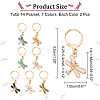 14Pcs 7 Color Alloy Enamel Dragonfly Charms Locking Stitch Markers AJEW-PH01456-2