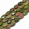 Natural Unakite Bead Strands G-T070-6x8mm-08-1