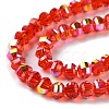 Transparent Electroplate Glass Beads Strands GLAA-Q099-C01-M01-1-4