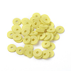 Flat Round Handmade Polymer Clay Beads CLAY-R067-8.0mm-22-4