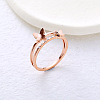 304 Stainless Steel with Rhinestone Finger Rings for Women VL8441-5-1