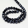 Full Plated Faceted(32 Facets) Round Electroplate Glass Strand Beads X-EGLA-J042-4mm-F01-2