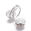 Electroplate Glass Cuff Rings RJEW-JR00248-05-2
