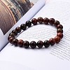 Unisex Natural Wood Beaded Stretch Bracelets BJEW-JB05463-04-3